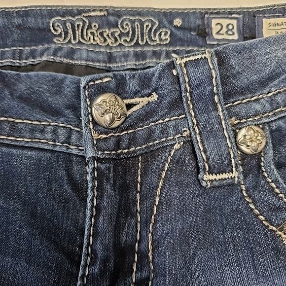 Miss Me Womens Signature Boot Jeans Sz 28 Flap Pocket Bling Embroidered Y2K - Picture 5 of 13